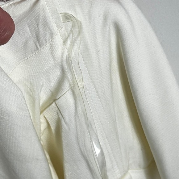 House of CB Kaia Ivory A-Neck Corset Mini Dress Back Lace Womens Sz Small Linen - Picture 11 of 16